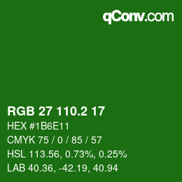 カラーコード: RGB 27 110.2 17 | qconv.com