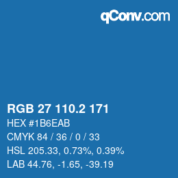 カラーコード: RGB 27 110.2 171 | qconv.com