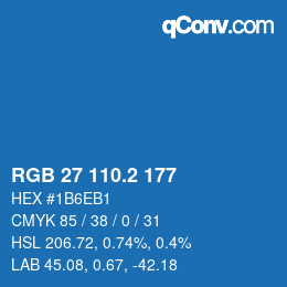 カラーコード: RGB 27 110.2 177 | qconv.com