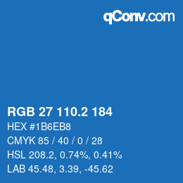 カラーコード: RGB 27 110.2 184 | qconv.com