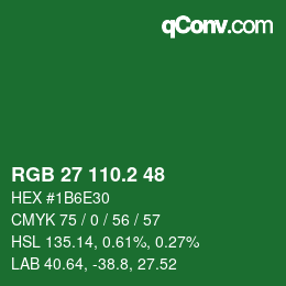 カラーコード: RGB 27 110.2 48 | qconv.com