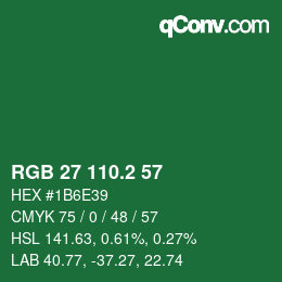 カラーコード: RGB 27 110.2 57 | qconv.com