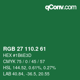 カラーコード: RGB 27 110.2 61 | qconv.com