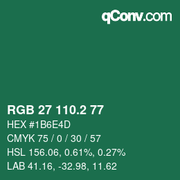 カラーコード: RGB 27 110.2 77 | qconv.com