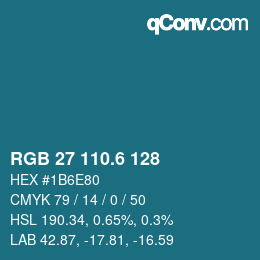 カラーコード: RGB 27 110.6 128 | qconv.com
