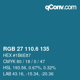 カラーコード: RGB 27 110.6 135 | qconv.com