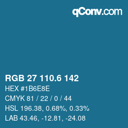 カラーコード: RGB 27 110.6 142 | qconv.com