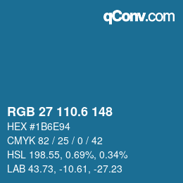 カラーコード: RGB 27 110.6 148 | qconv.com