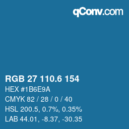 カラーコード: RGB 27 110.6 154 | qconv.com