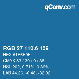 カラーコード: RGB 27 110.6 159 | qconv.com