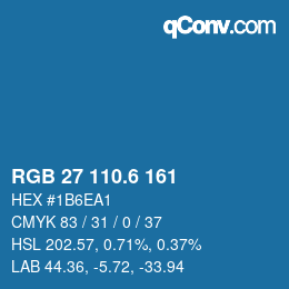 カラーコード: RGB 27 110.6 161 | qconv.com
