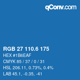 カラーコード: RGB 27 110.6 175 | qconv.com