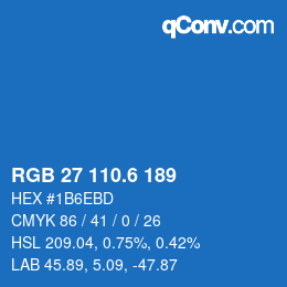 カラーコード: RGB 27 110.6 189 | qconv.com