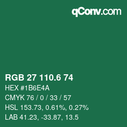 カラーコード: RGB 27 110.6 74 | qconv.com