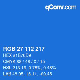 Color code: RGB 27 112 217 | qconv.com