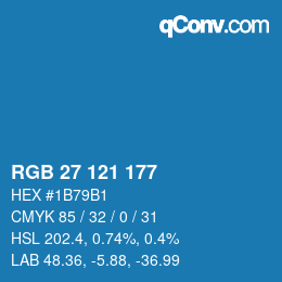 颜色代码: RGB 27 121 177 | qconv.com