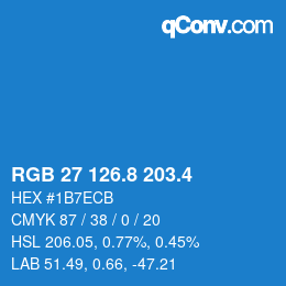 カラーコード: RGB 27 126.8 203.4 | qconv.com