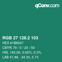 カラーコード: RGB 27 128.2 103 | qconv.com