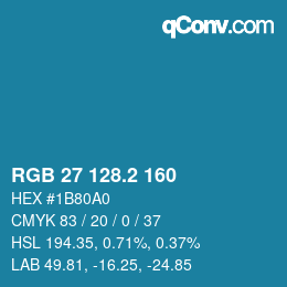 Color code: RGB 27 128.2 160 | qconv.com