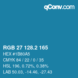 カラーコード: RGB 27 128.2 165 | qconv.com