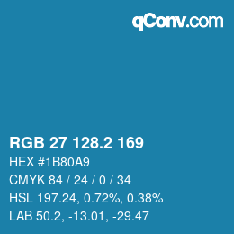 カラーコード: RGB 27 128.2 169 | qconv.com