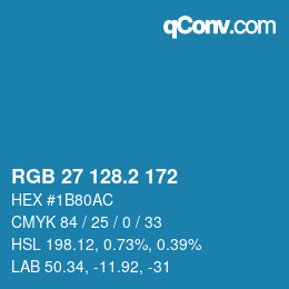 カラーコード: RGB 27 128.2 172 | qconv.com