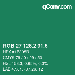 カラーコード: RGB 27 128.2 91.6 | qconv.com