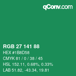 颜色代码: RGB 27 141 88 | qconv.com