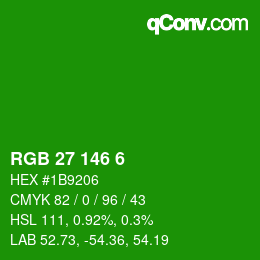 Color code: RGB 27 146 6 | qconv.com