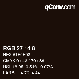 Color code: RGB 27 14 8 | qconv.com