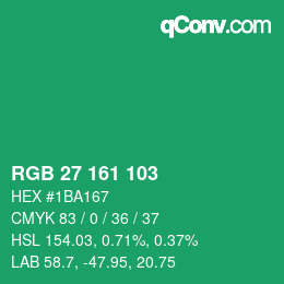 Color code: RGB 27 161 103 | qconv.com