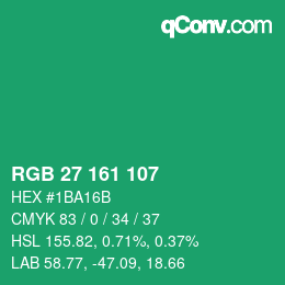 カラーコード: RGB 27 161 107 | qconv.com