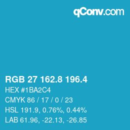カラーコード: RGB 27 162.8 196.4 | qconv.com