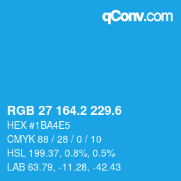 カラーコード: RGB 27 164.2 229.6 | qconv.com