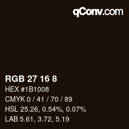 Color code: RGB 27 16 8 | qconv.com