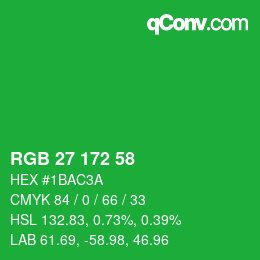 Color code: RGB 27 172 58 | qconv.com