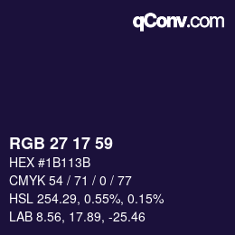 Farbcode: RGB 27 17 59 | qconv.com