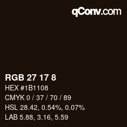 Color code: RGB 27 17 8 | qconv.com