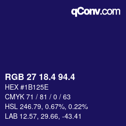 カラーコード: RGB 27 18.4 94.4 | qconv.com