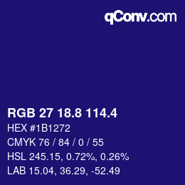 カラーコード: RGB 27 18.8 114.4 | qconv.com