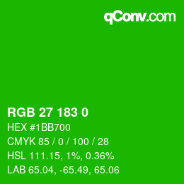 Color code: RGB 27 183 0 | qconv.com