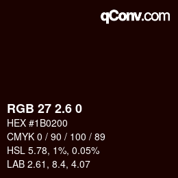 カラーコード: RGB 27 2.6 0 | qconv.com
