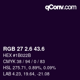 カラーコード: RGB 27 2.6 43.6 | qconv.com