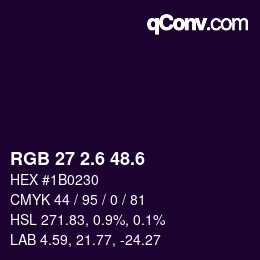 カラーコード: RGB 27 2.6 48.6 | qconv.com