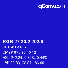 カラーコード: RGB 27 20.2 202.6 | qconv.com