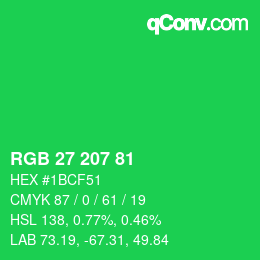 Color code: RGB 27 207 81 | qconv.com