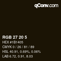 Color code: RGB 27 20 5 | qconv.com