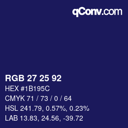 カラーコード: RGB 27 25 92 | qconv.com