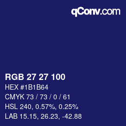 Color code: RGB 27 27 100 | qconv.com