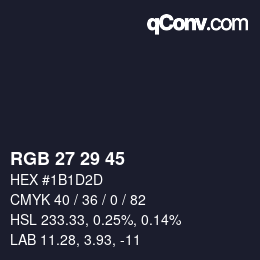 颜色代码: RGB 27 29 45 | qconv.com
